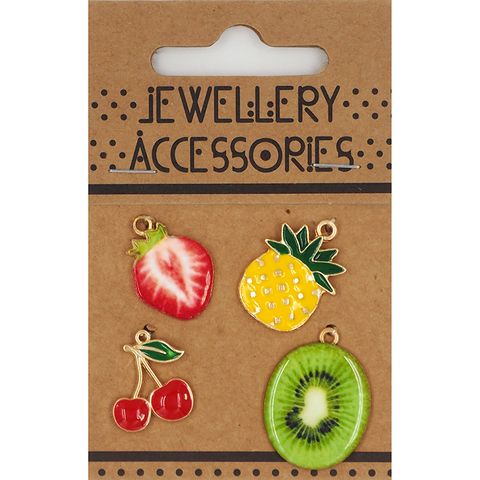 CHRM ENAMEL 4PC FRUITS