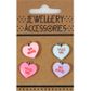 CHARM CARD 4PC PHRASE LOVEHEARTS MATTE