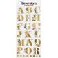 DIMENSIONS STICK ALPHA GOLD FOIL FLOWER