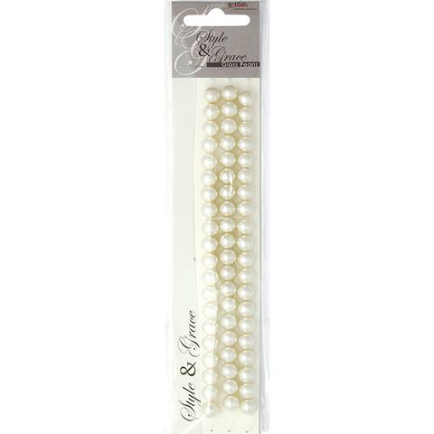 Bead Glass Pearls 8Mm Ivory 60Pcs