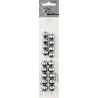 Bead Glass Pearl 14Mm Drk Grey 18Pcs