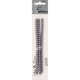 Bead Glass Pearls 6Mm Dark Grey 81Pcs