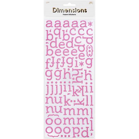 ALPHA NUMERICAL FOAM PINK GLITTER