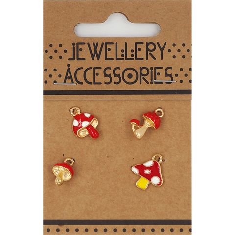 CHRM ENAMEL 4PC MUSHROOMS