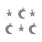 CHRM ALLOY 6PC STRS MOON