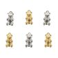 CHARM CARD 6PC GOLD SILVER TEDDY BEARS