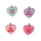 CHARM CARD 4PC PHRASE LOVEHEARTS MATTE