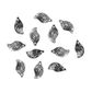 Charm - Leaf 20mm Silver 20Pcs
