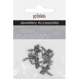Charm - Dragonfly 16x20mm Silver 6Pcs