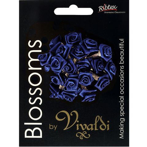 Flower Ribbon Rose 20Head Royal Blue