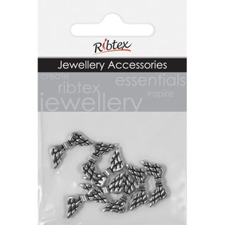 Charm - Angel Wings 10x20mm Dark Silver