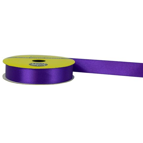 RIB 15MM POLYESTER SATIN PURPLE 6M