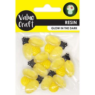 RESIN GLOW IN THE DARK BEES 6PC
