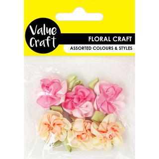FLOWERS SATIN TWO TONE DAHLIAS 6PC