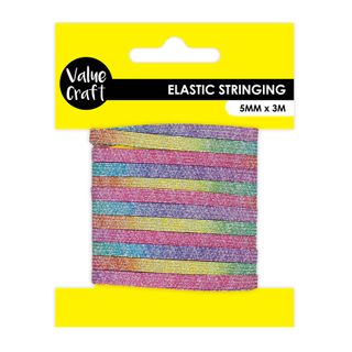 STRING ELASTIC 5MM METALLIC RAINBOW 3M
