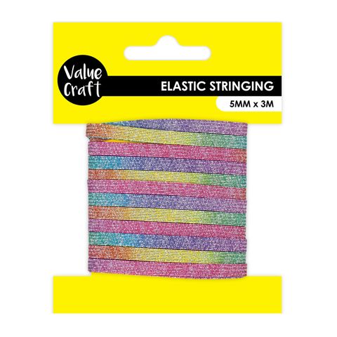 STRING ELASTIC 5MM METALLIC RAINBOW 3M