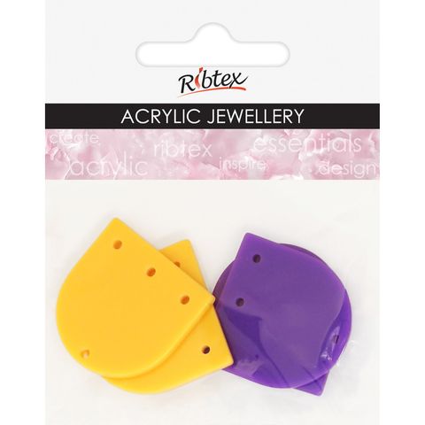 ACRYLIC JEWEL CH ARCH 30MM YELL PURP 4PC