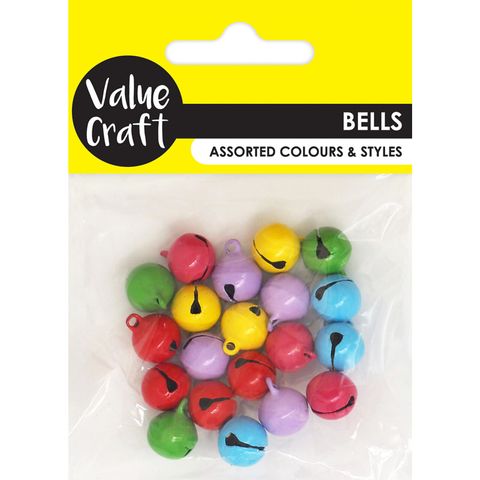 BELLS MINI FOLLY 12MM MULTICOLOUR 20PC