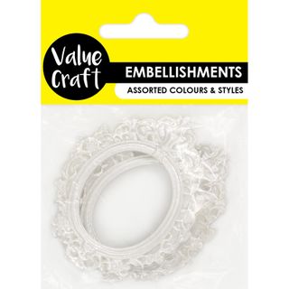 RESIN TINY FRAMES OVAL PEARL 2PC