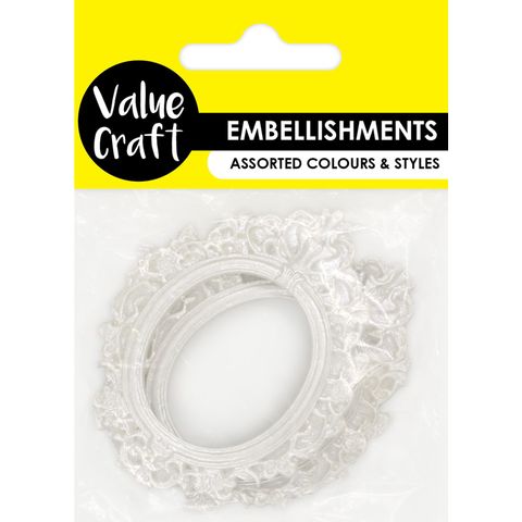 RESIN TINY FRAMES OVAL PEARL 2PC