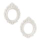 RESIN TINY FRAMES OVAL PEARL 2PC