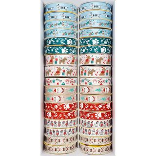 XMAS RIBBON PETS 34 ROLL MIX