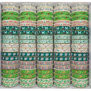 XMAS RIBBON AUSTRALIANA 100 ROLL MIX