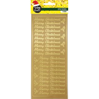 XMAS PEEL STICKER TEXT-HOLLY GOLD 1SH