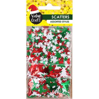 XMAS SCAT STAR-TREE DEER RD-GRN-WHT 21G