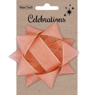 Xmas Bow 9.5Cm Rose Gold Metallic 1Pc