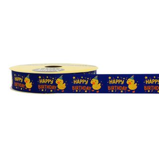 RIB SATIN 16MM HAPPY BIRTHDAY DUCKS 3M