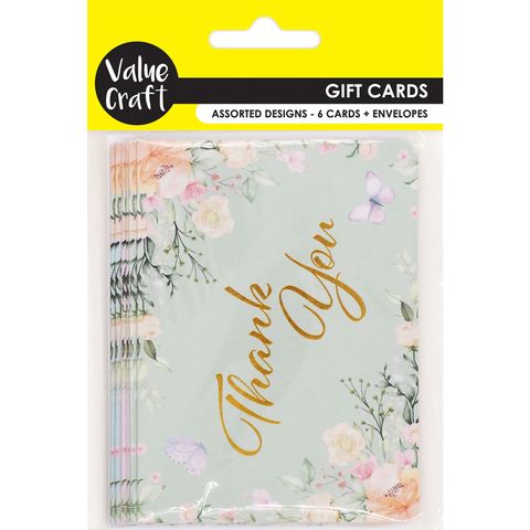CARD PACK W ENVELOPES THANK YOU 6PC