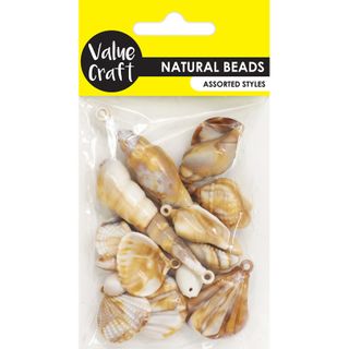 SHELL PLASTIC BEADS ASSORTED DESIGNS 40G