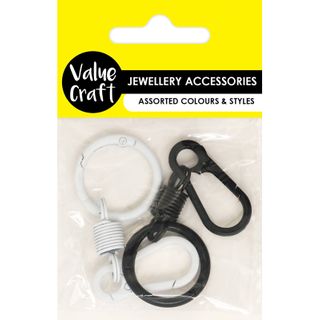 CARABINER WITH ROUND CLIPS 2PC