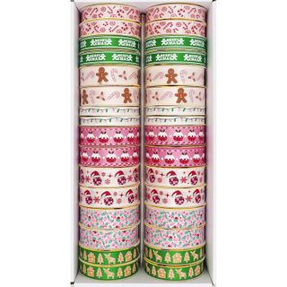 XMAS RIBBON BOX CANDYLAND 32 ROLL MIX