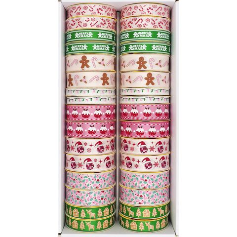 XMAS RIBBON BOX CANDYLAND 32 ROLL MIX