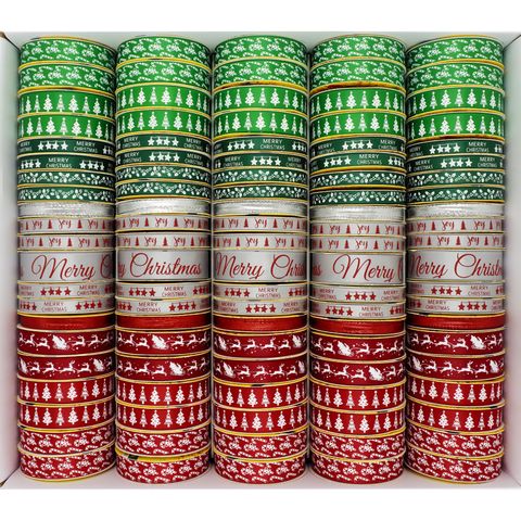 XMAS RIBBON BOX CLASSIC 105 ROLL MIX