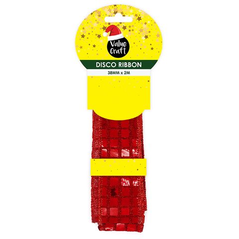 XMAS DISCO RIBBON RED 2M