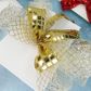 XMAS METALLIC TULLE RIBBON GOLD 3M