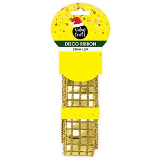 XMAS DISCO RIBBON GOLD 2M