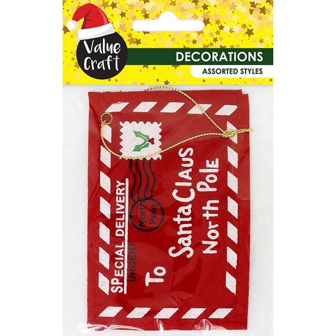 Xmas Felt Santa Letter Envelope 2Pcs