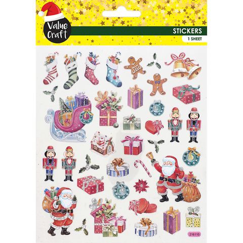 XMAS FOIL STICKERS NUTCRACKERS 1 SH