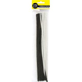 CHENILLE STICKS BLK-WH 60PCS