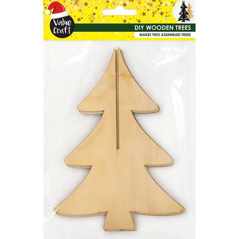XMAS WOOD DIY TREE 2PCS