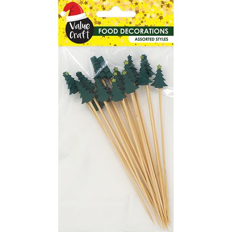XMAS WOOD TREE SKEWERS 20PCS