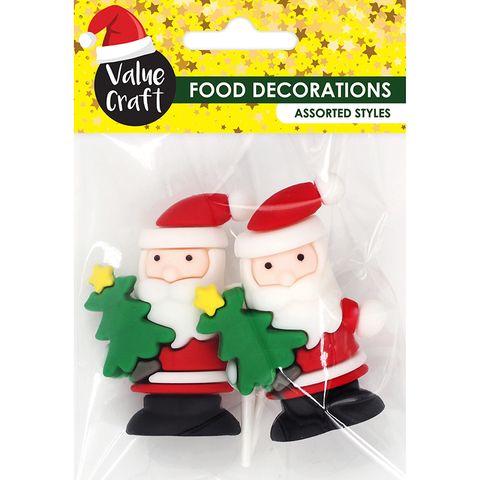 XMAS SILICONE SANTA CAKE TOPPER 2PCS