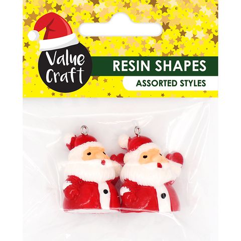 XMAS MINI RESIN WAVING SANTA 2PCS