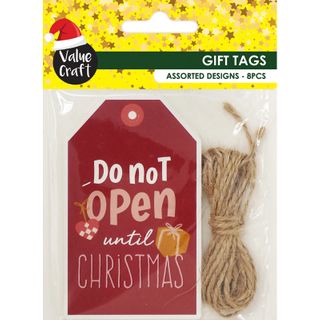 XMAS GIFT TAGS SAYINGS 8PCS