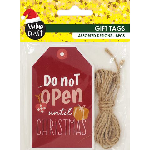 XMAS GIFT TAGS SAYINGS 8PCS