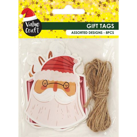 XMAS GIFT TAGS DIE CUTS 8PCS